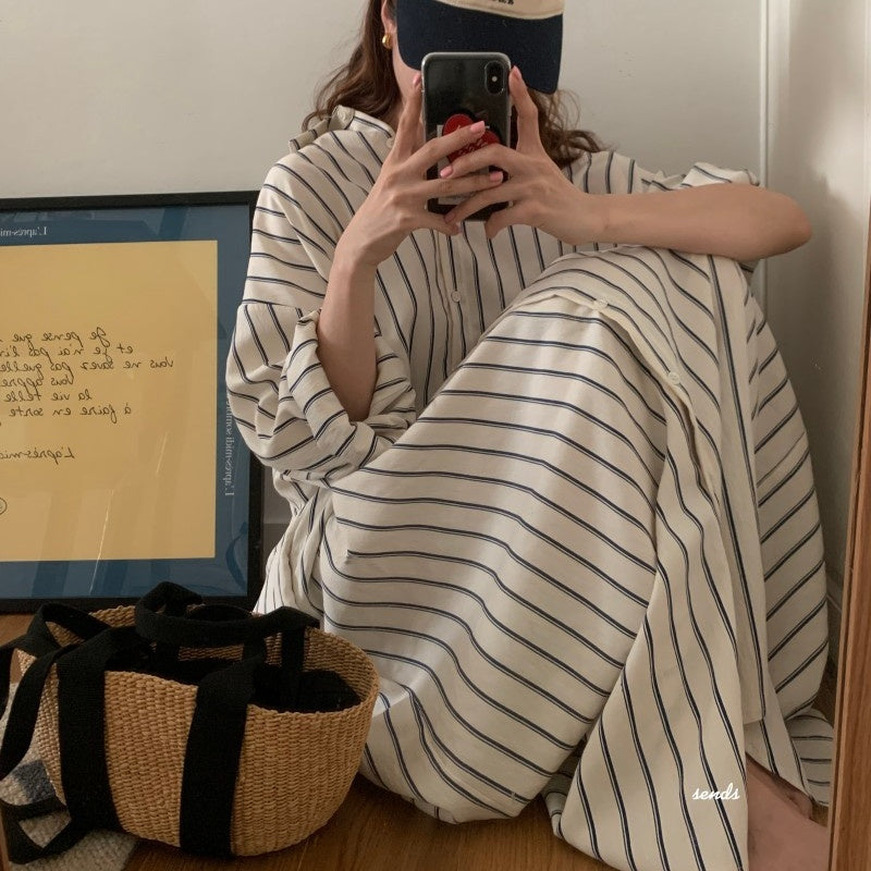 ストライプシャツ ブラウス ワンピース トップス レディース オーバーシャツ