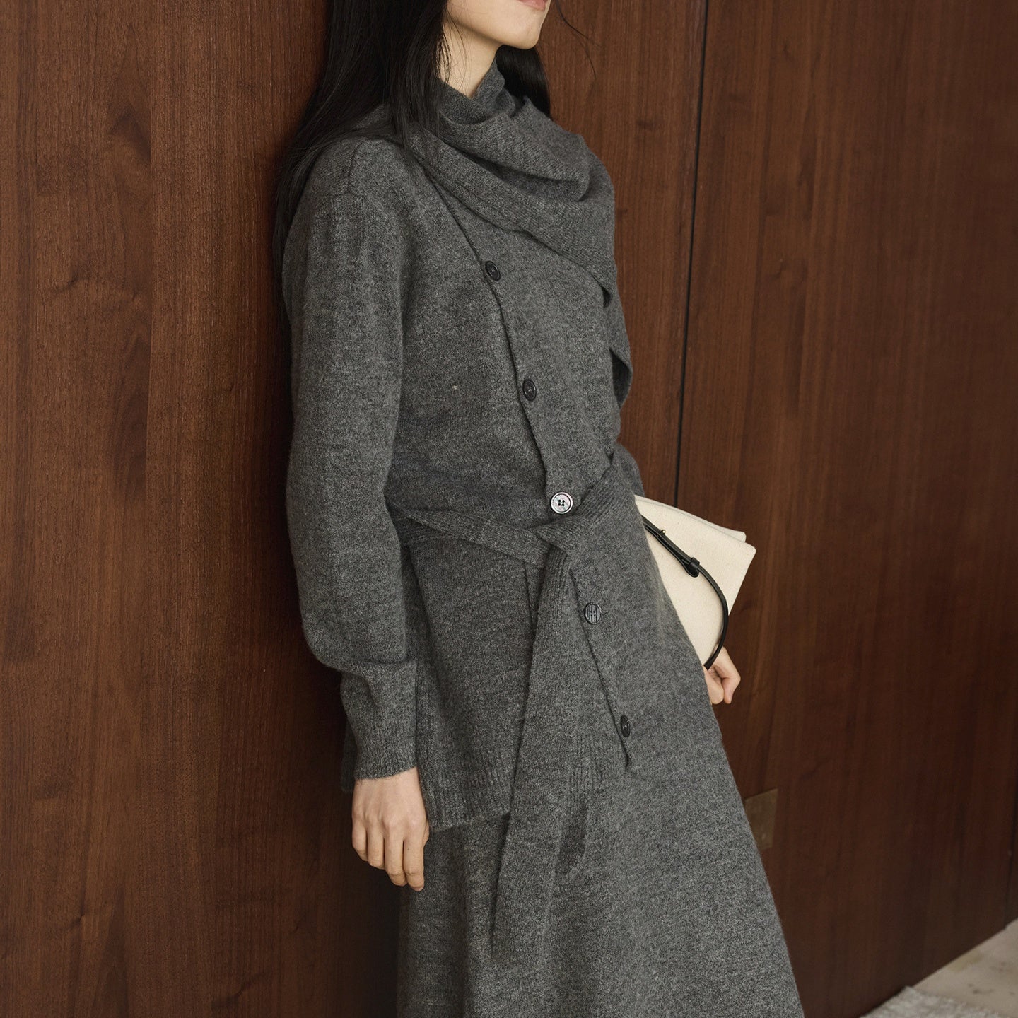 ニットセットアップ レディース カーディガン スカート セーター 2点セット 秋冬