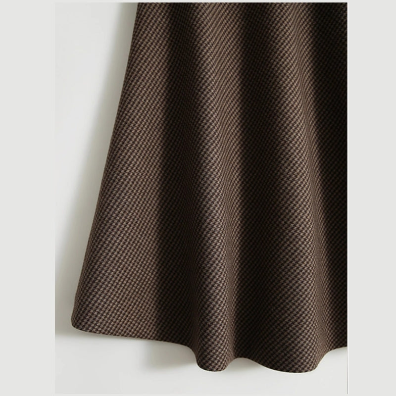 スカート 千鳥格子 レディース ベージュ 春 秋 冬 ロング プリーツ フレア ニット チェック