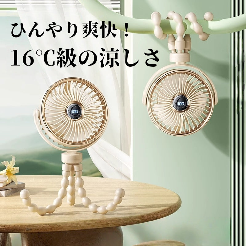 サーキュレーター 卓上扇風機 ハンディファン 720°首振り フレキシブルアーム