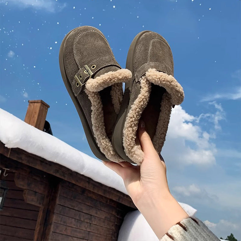 モカシン フラットシューズ ムートンブーツ 冬靴 雪靴 ブーツ シューズ レディース