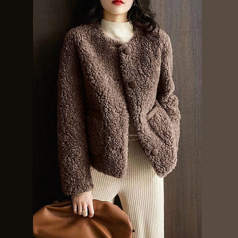 ボアジャケット ボア フリース ジャケット レディース 秋 冬 裏地付 無地 軽量 厚手