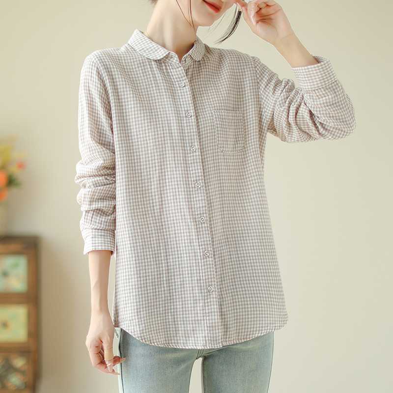 チェックシャツ ブラウス トップス レディース オーバーシャツ 長袖シャツ