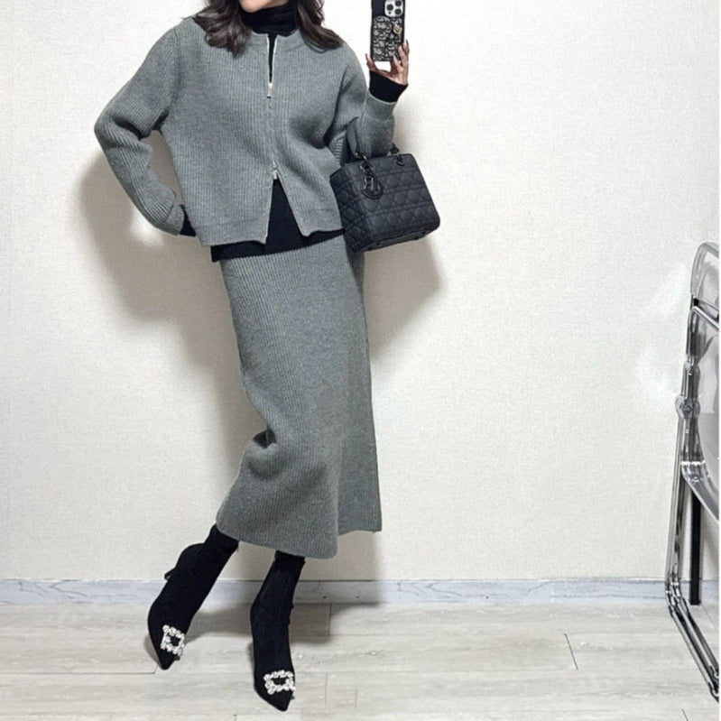 スカートスーツ レディース セットアップ ウールタッチ 事務服 高品質 春夏秋冬 2点セット