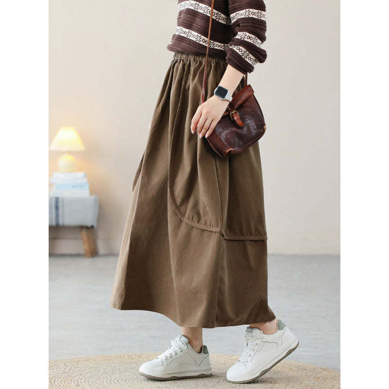 スカート レディース ボトムス ロング プリーツ ロング 厚い 春 秋 冬 ロング丈