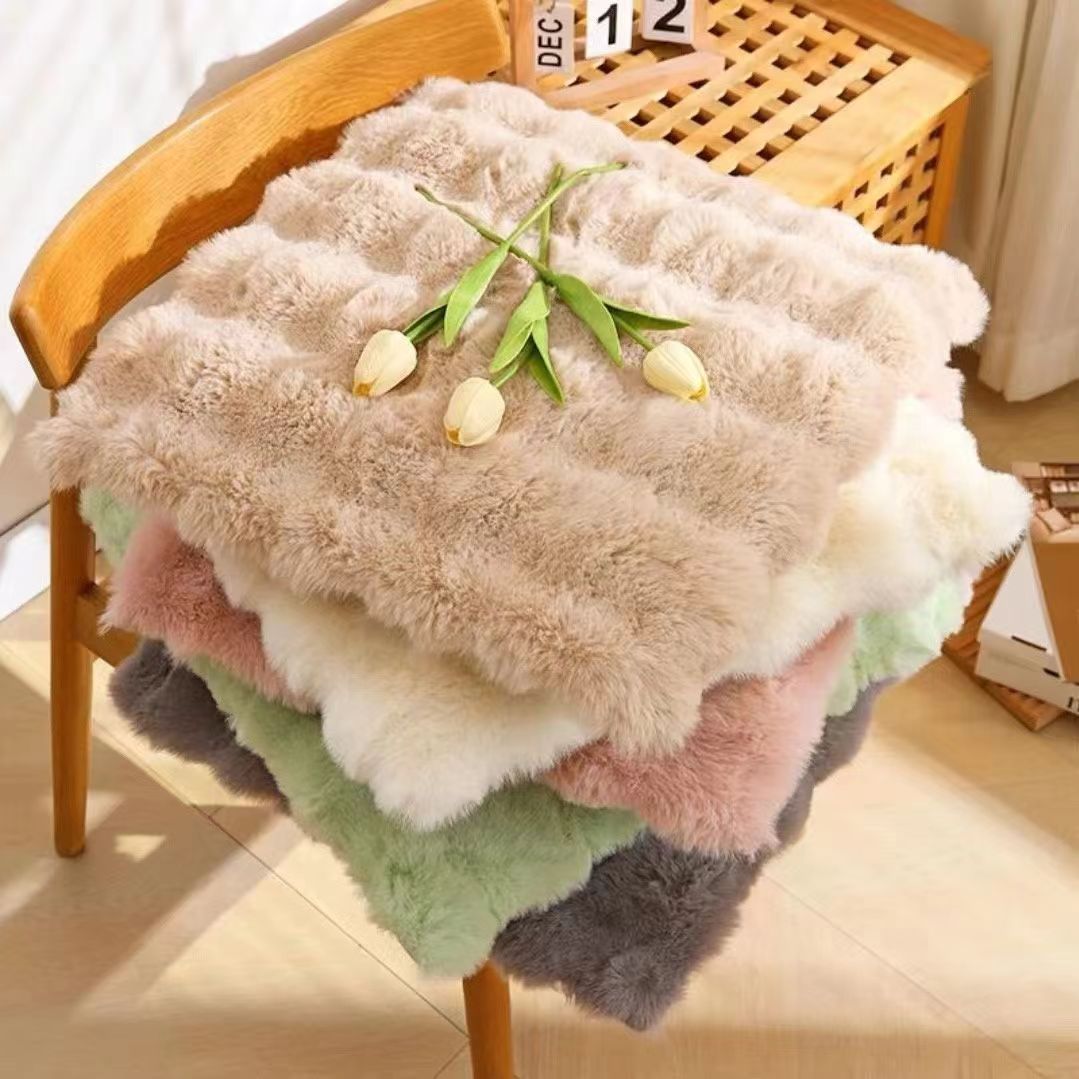 チェアパッド 極厚 ふわふわ チェアパッドカバー 高反発 四角 45cm チェアクッション