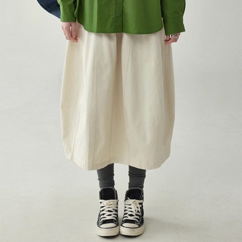 スカート ミディスカート Aラインスカート カーゴスカート ワークスカート フラワーバッドスカート