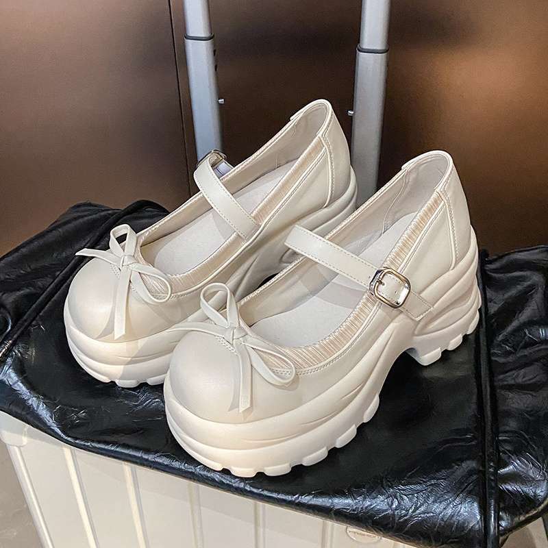 厚底 レディース ローファー シルバー リボン パンプス 8cm ヒール インヒール シューズ