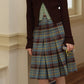スカート レディース ヴィンテージ チェック柄 プリーツスカート グリーン エレガント