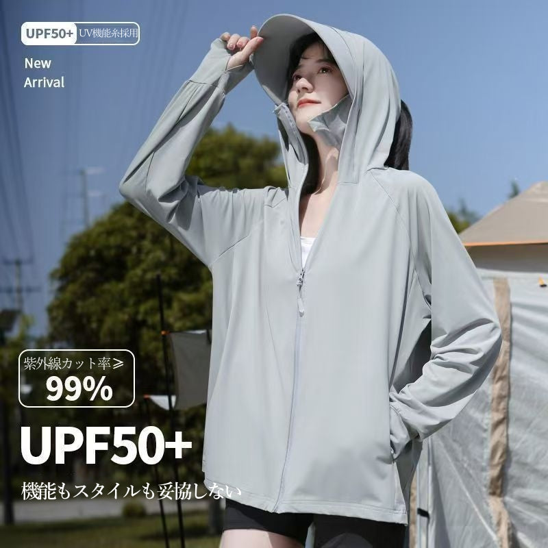 ラッシュガード レディース UVカット パーカー 長袖 接触冷感 原糸