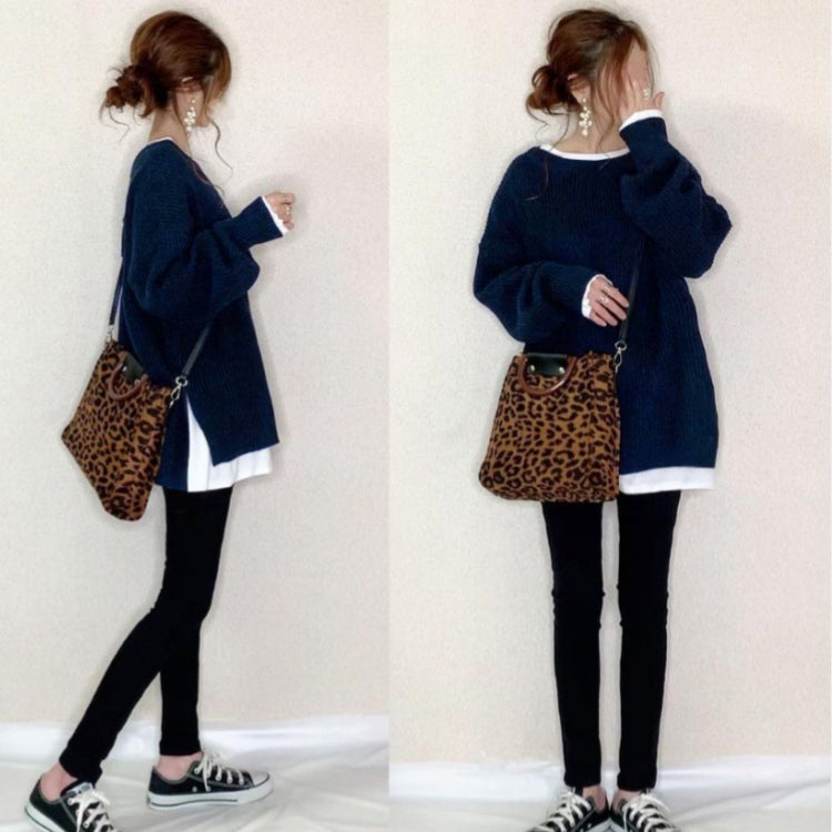 セーター ニット レディース 偽カーディガン 偽二枚 プルオーバー ピチニット