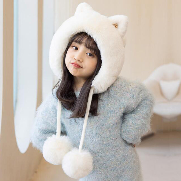 マフラー 子供 帽子 手袋  3in1 女の子 子ども 防寒 ファッション キッズ ハット