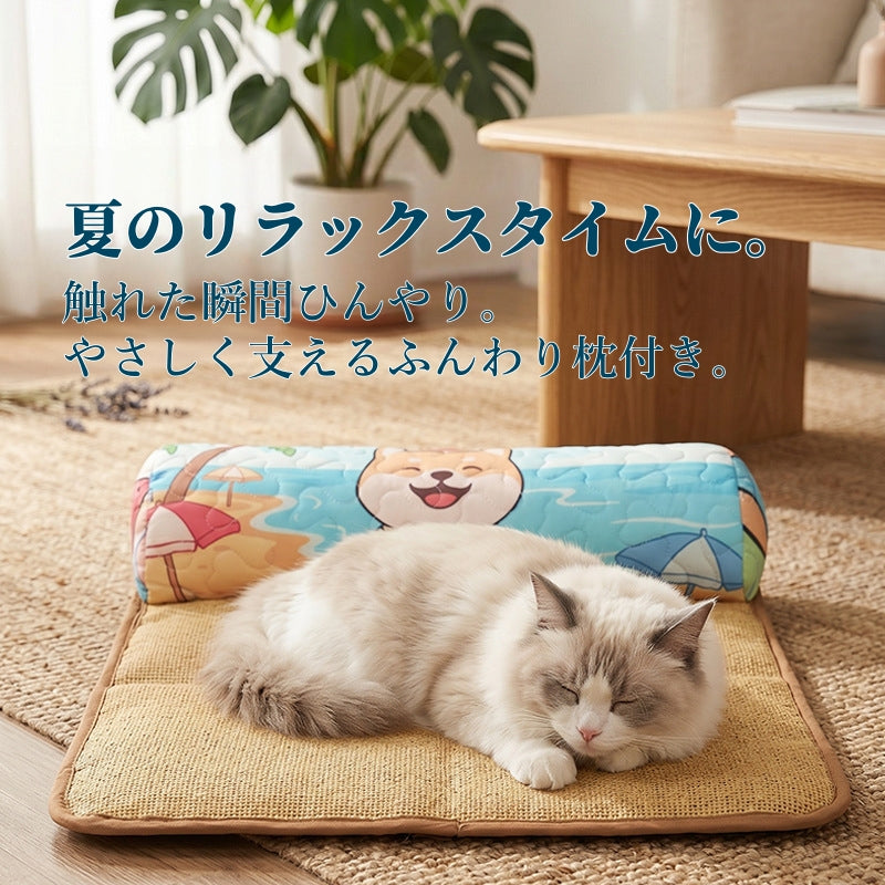 ペットベッド ひんやり 犬 猫 夏用 涼席 ござ マット クール 接触冷感 暑さ対策
