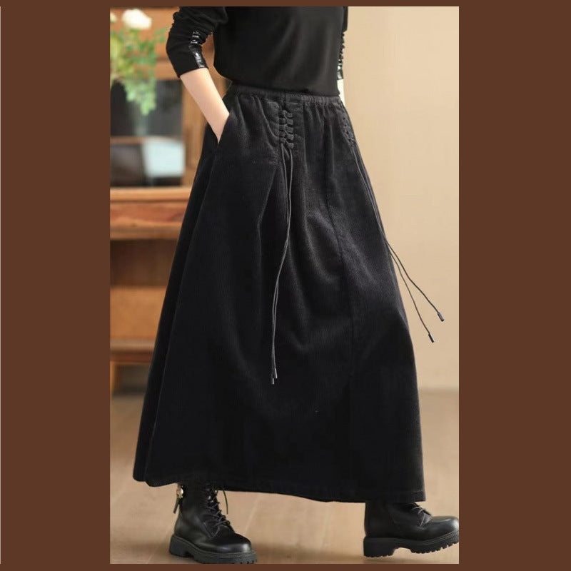 スカート コーデュロイ レディース ボトムス ロング プリーツ ロング 厚い 春 秋 冬