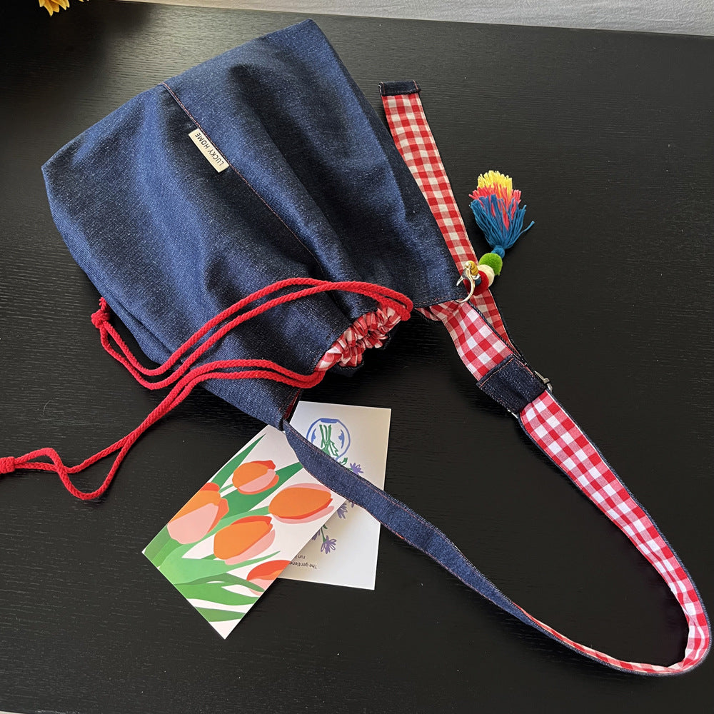 トートバッグ ショルダーバッグ 斜めがけバッグ レディース 大容量 巾着バッグ デニム