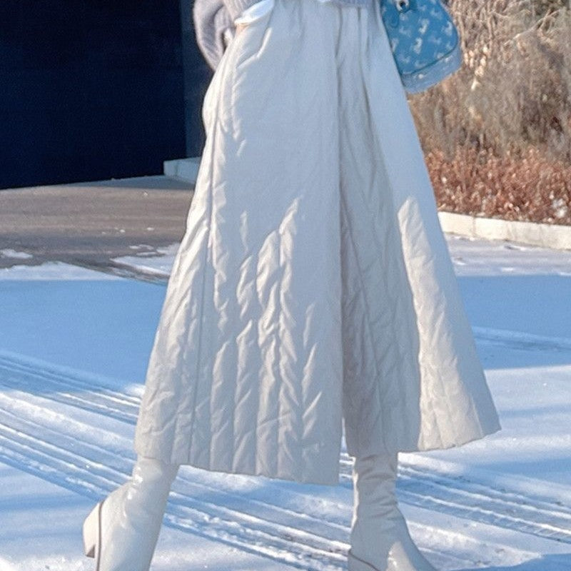 パンツ レディース メンズ カーブパンツ ロングパンツ 秋冬 ガウチョパンツ キルティング