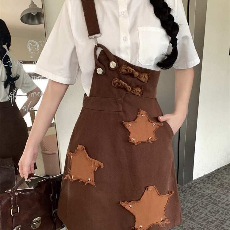 ジャンパースカート デニムワンピース サロペットスカート デニム Aライン 大きいサイズ