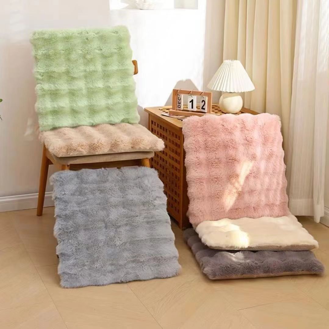 チェアパッド 極厚 ふわふわ チェアパッドカバー 高反発 四角 45cm チェアクッション