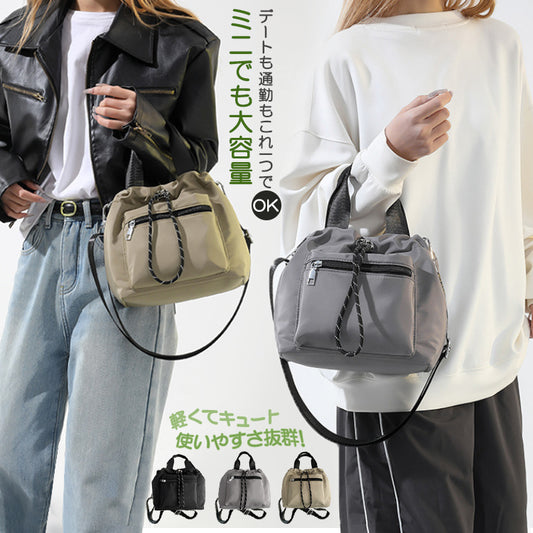 ショルダーバッグ 巾着バッグ 巾着付きバケツバッグ ワンショルダーバッグ