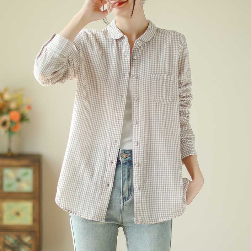 チェックシャツ ブラウス トップス レディース オーバーシャツ 長袖シャツ