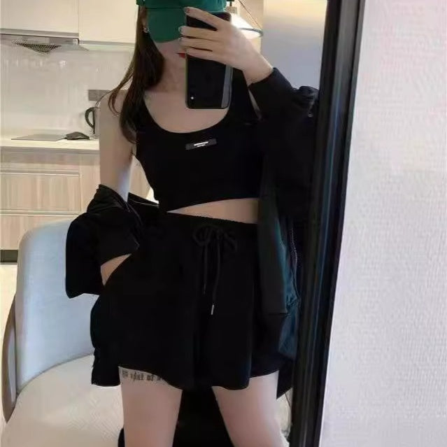 スポーツウェア レディース セットアップ 3点セット ジムウェア 夏 パーカー