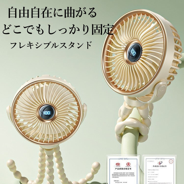 サーキュレーター 卓上扇風機 ハンディファン 720°首振り フレキシブルアーム