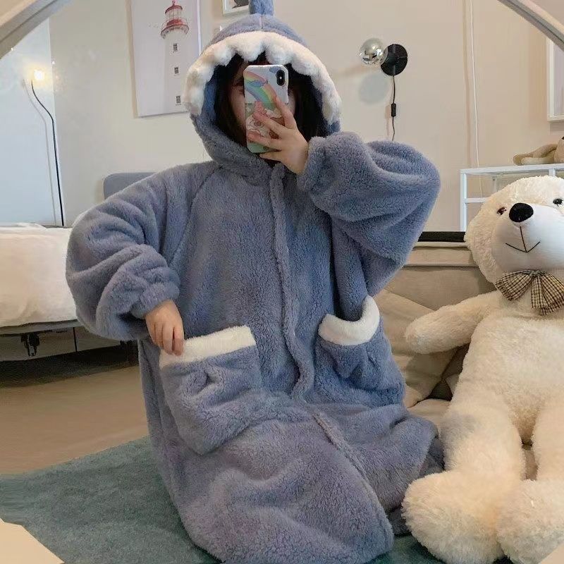 パジャマ ルームウェア ナイトガウン シャークのパジャマ 着る毛布 保温 加温 ルームウェア