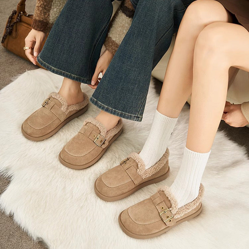 モカシン フラットシューズ ムートンブーツ 冬靴 雪靴 ブーツ シューズ レディース