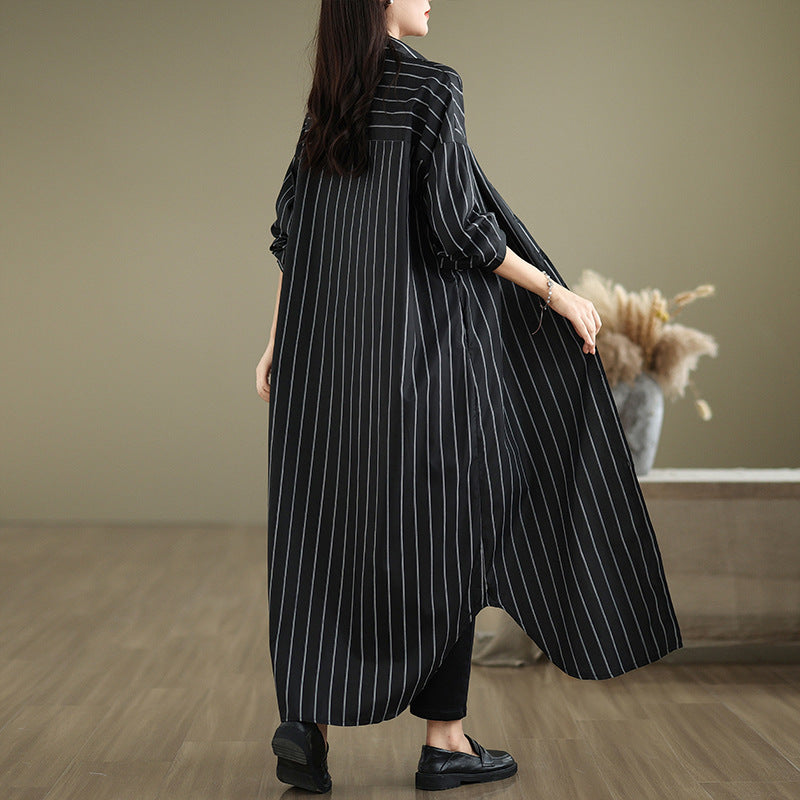 ストライプシャツ ブラウス ワンピース トップス レディース オーバーシャツ