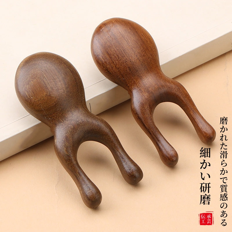 マッサージコーム 金白檀マッサージコーム 木製コーム ヘアブラシ櫛  ヘアブラシコーム