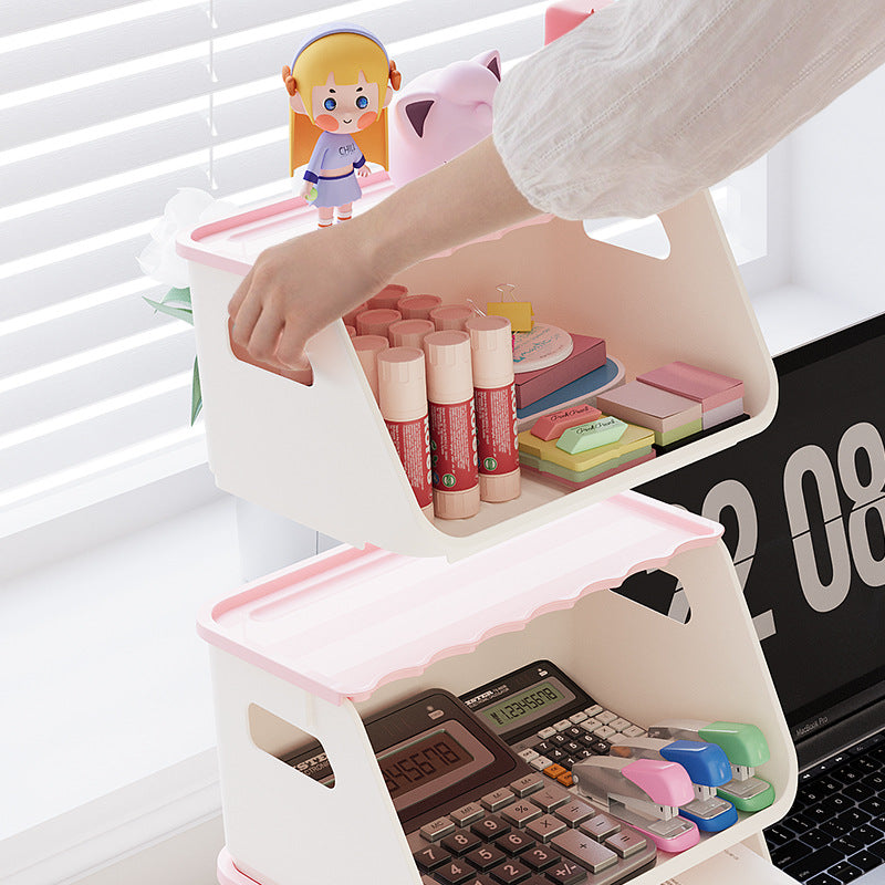 卓上収納ボックス 小物入れ 収納ケース 斜めカット 取り出しやすい コスメ収納 化粧品 お菓子 おもちゃ 収納