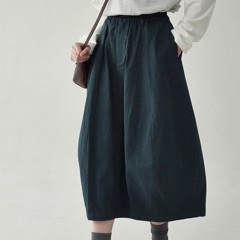 スカート ミディスカート Aラインスカート カーゴスカート ワークスカート フラワーバッドスカート