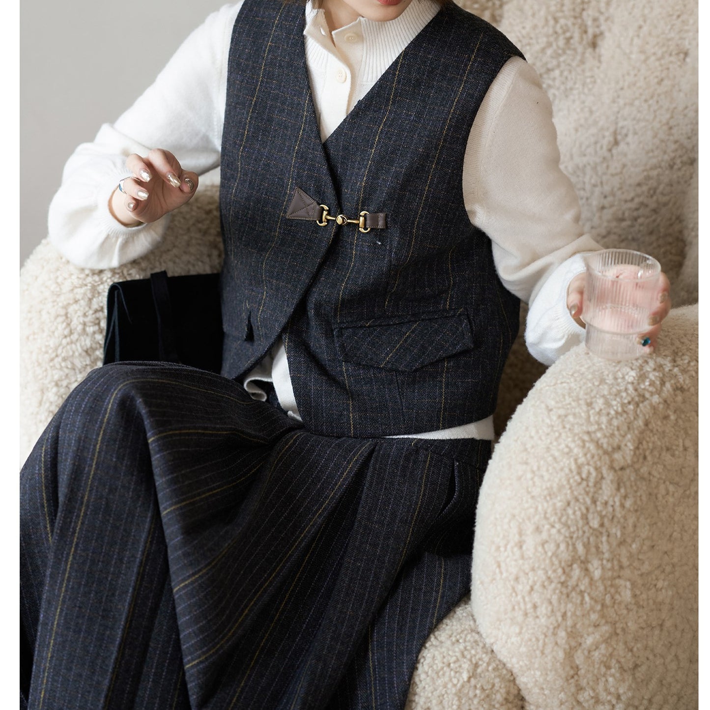 スーツ レディース セットアップ ウールタッチ 高品質 春夏秋冬 3点セット スカートスーツ