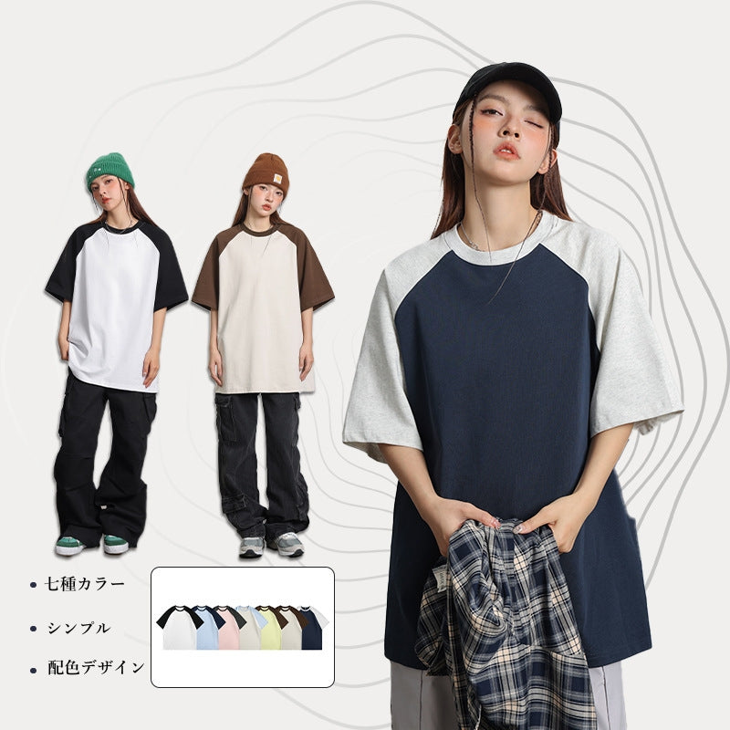 Tシャツ メンズ レディース 半袖 重ね着風 オーバーサイズ ユニセックス 韓国ファッション