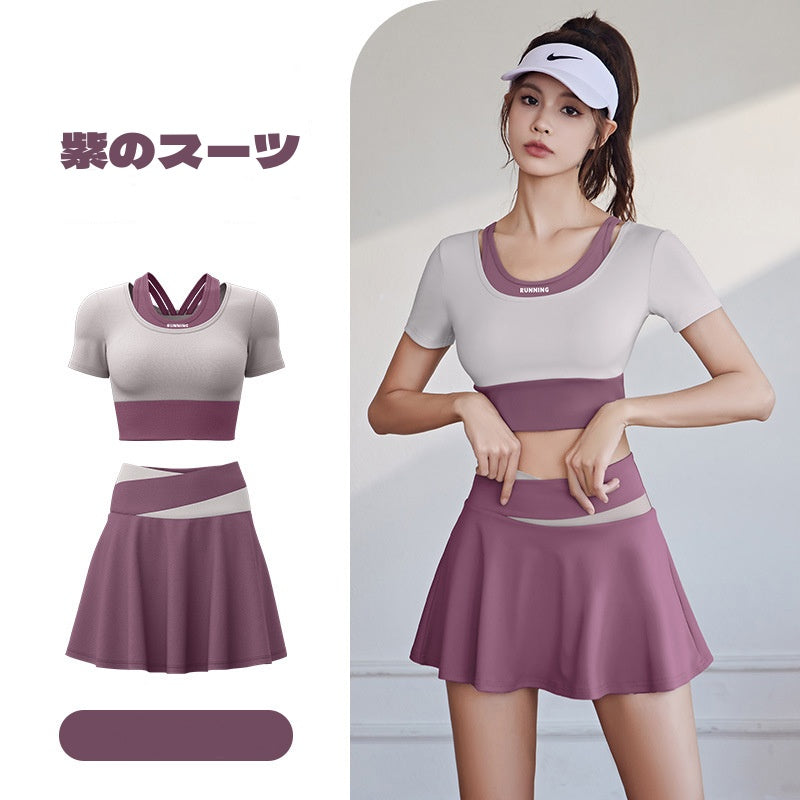 スポーツウェア レディース  上下セット トレーニング フィットネスウェア  tシャツ 半袖