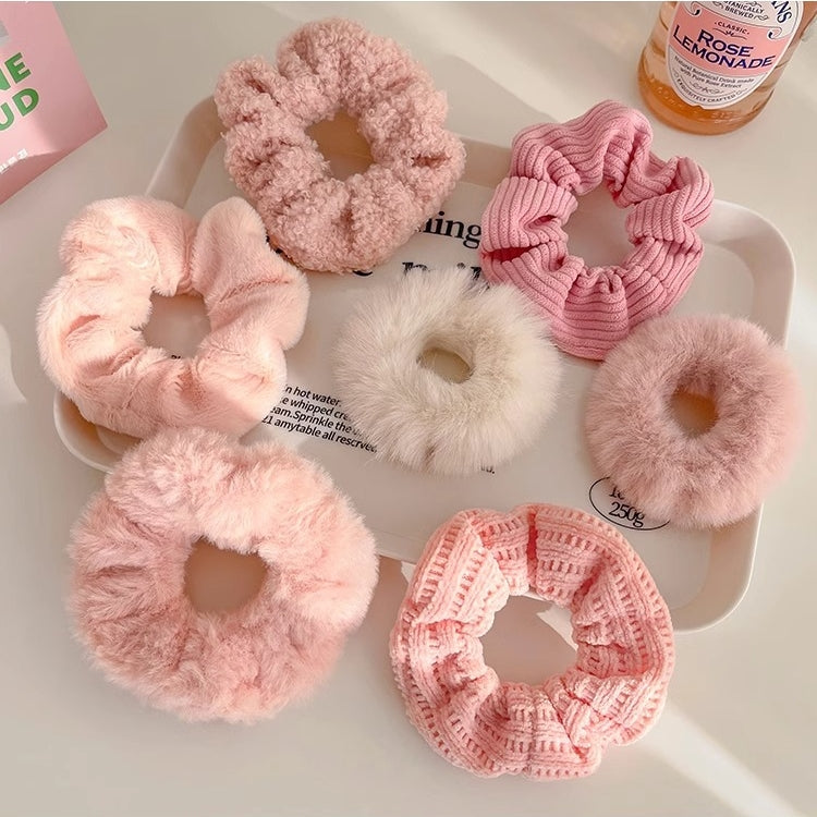 ヘアゴム っぽい 7点セット おしゃれ ヘアアクセサリー ファーボール ポニーテール 無地