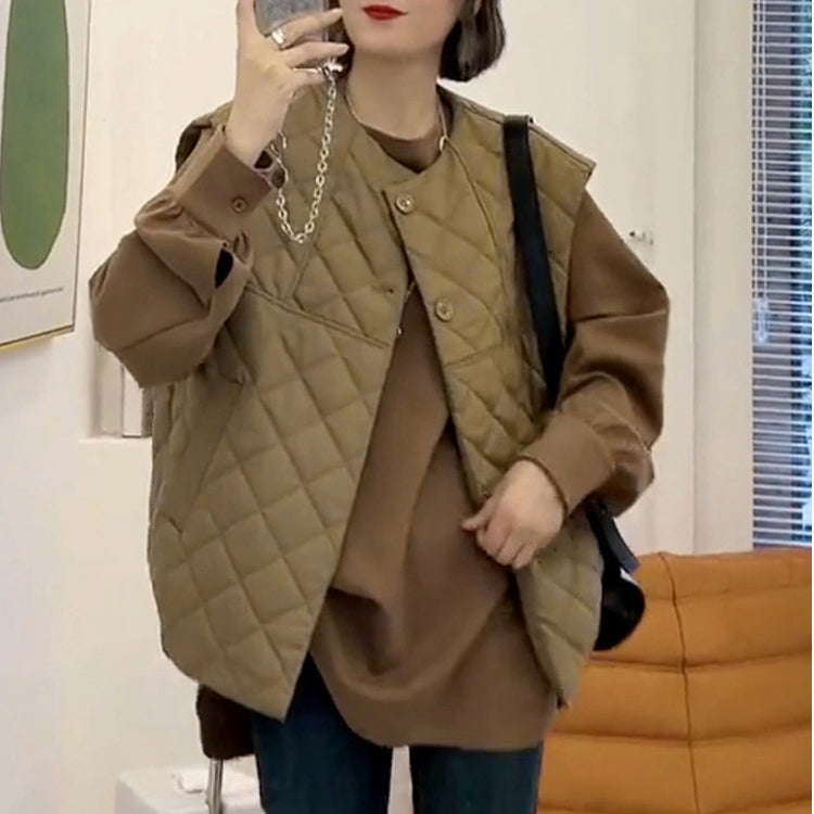 ベスト キルティングベスト 中綿ベスト ノーカラーベスト ジレ アウター