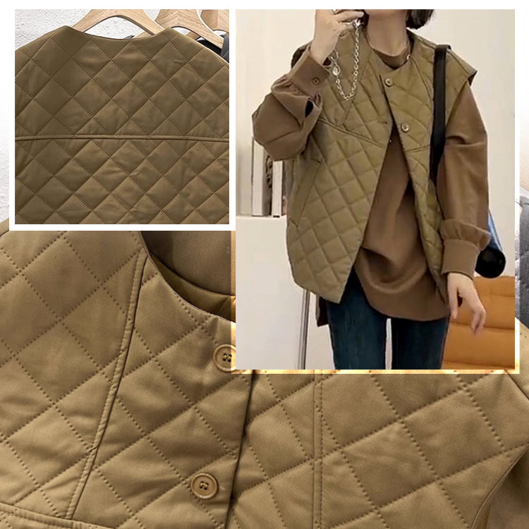 ベスト キルティングベスト 中綿ベスト ノーカラーベスト ジレ アウター