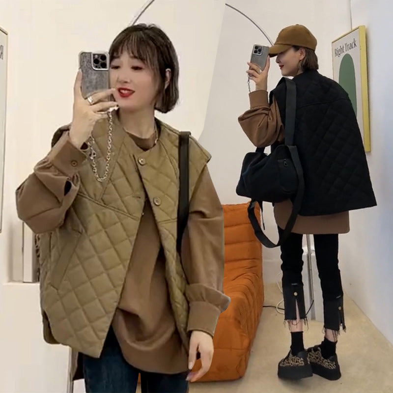 ベスト キルティングベスト 中綿ベスト ノーカラーベスト ジレ アウター