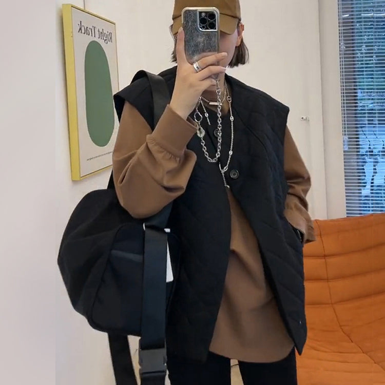 ベスト キルティングベスト 中綿ベスト ノーカラーベスト ジレ アウター