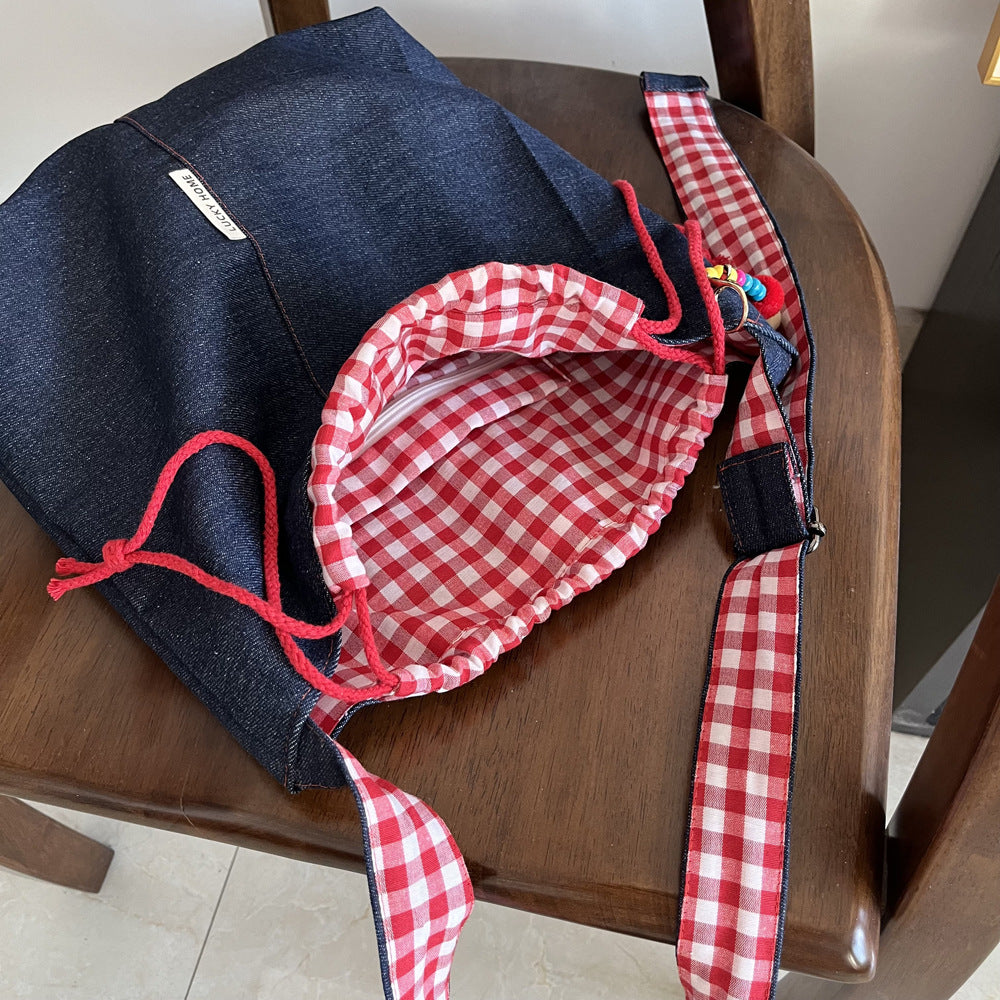 トートバッグ ショルダーバッグ 斜めがけバッグ レディース 大容量 巾着バッグ デニム