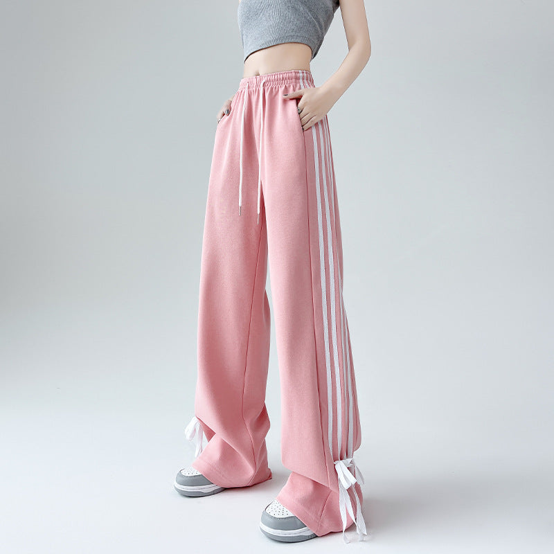 レディース スウェットパンツ ワイドパンツ 春夏新作 ゆったりパンツ ハイウエスト