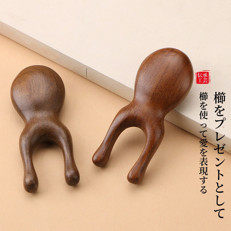 マッサージコーム 金白檀マッサージコーム 木製コーム ヘアブラシ櫛  ヘアブラシコーム