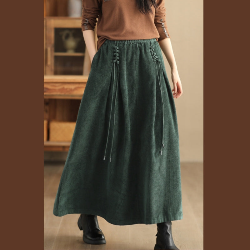 スカート コーデュロイ レディース ボトムス ロング プリーツ ロング 厚い 春 秋 冬