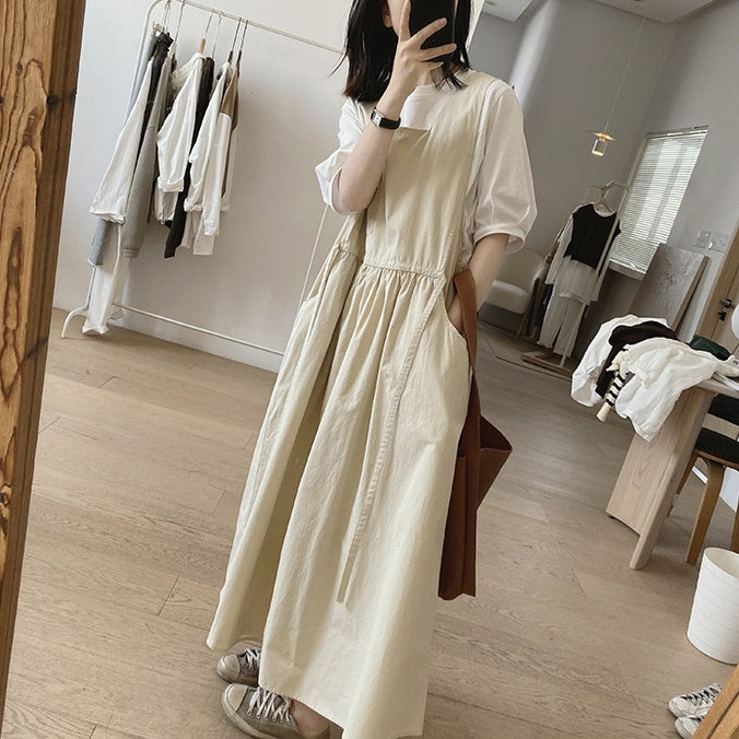 ジャンパースカート レディース コットン ワンピース サロペットスカート 春 夏