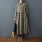 チェック ワンピース レディース ネルシャツ コットン リネン素材 ロング丈
