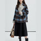 ラシャコート ウール ジャケット 両面着 高級感 コート チェック柄 リバーシブル 立ち襟