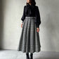 スカート 千鳥格子 レディース 春 秋 冬 ロング プリーツ フレア ニット 柄