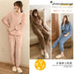 ルームウェア 長袖 上下セット フード付き ゆったり もこもこ レディース 冬用無地 パジャマ