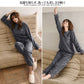ルームウェア 長袖 上下セット フード付き ゆったり もこもこ レディース 冬用無地 パジャマ